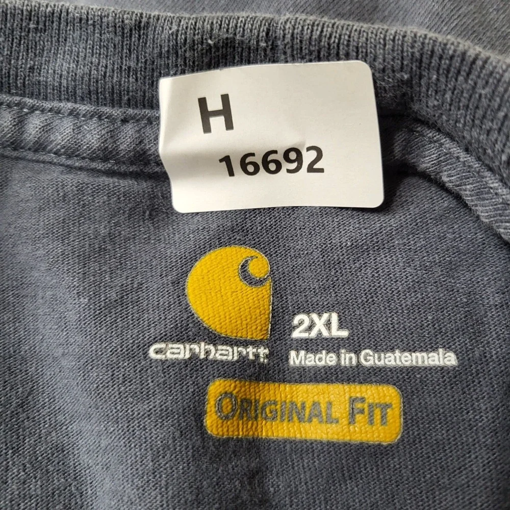 Carhartt Men Shirt 2XL Gray K87‎ Workwear Logo Short Sleeve